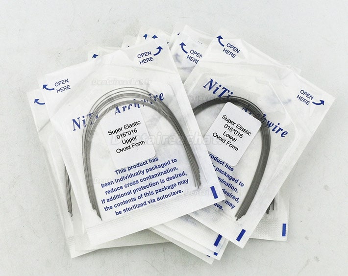 20 Paquets Arcs NiTi Orthodontie Wire ovoïde rectangulaire U / L super élastique dentaires orthodontiques